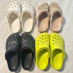 W11 M9 CROCS Clogs - White, Black, Neon Green, Tan Marble